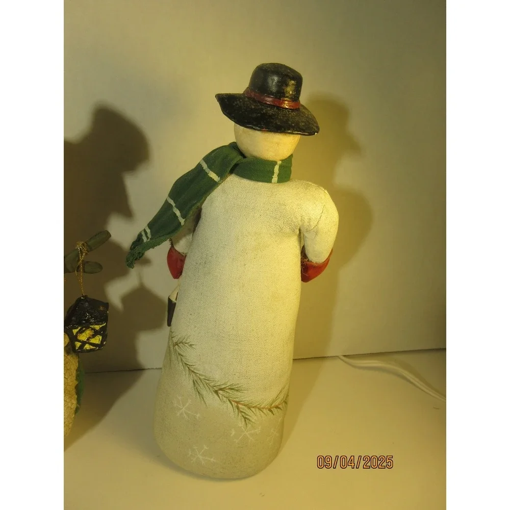 Christmas Snowman Figurines Decoration Holiday Decor Harrow's Set of 2